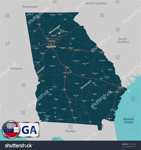 Georgia Alabama Map With Cities / County Map Of The States Of Georgia ...