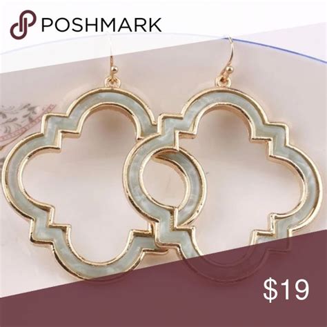 Quatrefoil Earrings Quatrefoil Drop Earrings Leather Frames