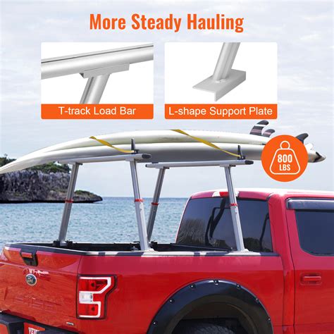 Vevor Truck Rack 800 Lbs Capacity 17 29in Adjustable Height Aluminum
