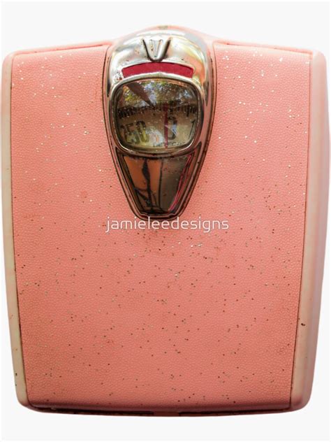 Vintage Retro Pink Bathroom Scales Sticker For Sale By