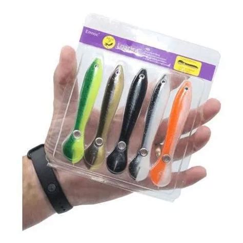 Kit 5 Iscas Artificiais Pesca Soft Shad Jig Tucunare 10cm MercadoLivre