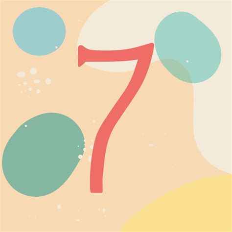 Hand drawn background with number seven. Hand made design. Vector art ...