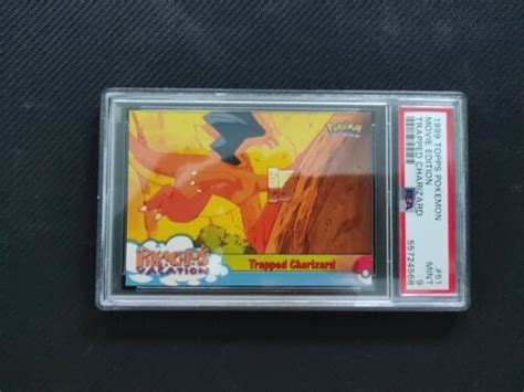 PSA 9 Trapped Charizard 51 Topps Movie Pikachus Vacation 1999 Pokemon