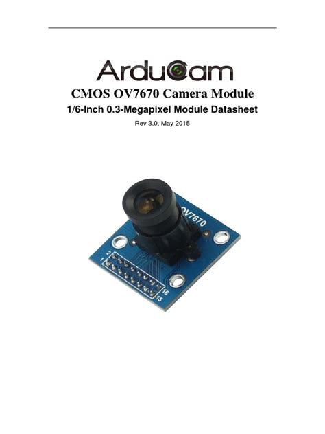 CMOS OV7670 Camera Module: 1/6-Inch 0.3-Megapixel Module Datasheet | PDF | Rgb Color Model | Camera