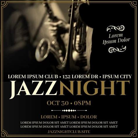 Jazz Club Flyer For New Year And Christmas Events