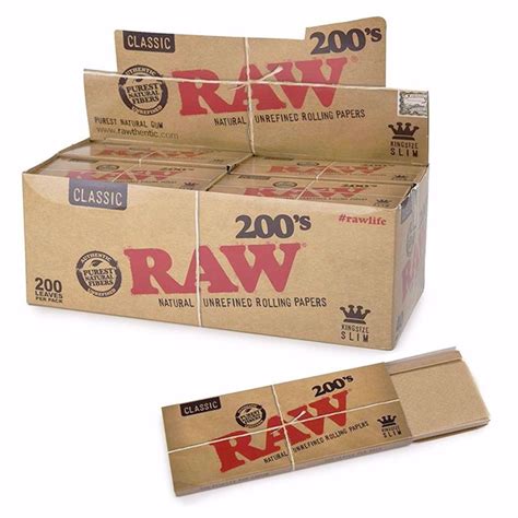 Raw Classic King Size Slim Rolling Papers • 200s Rolling Ace