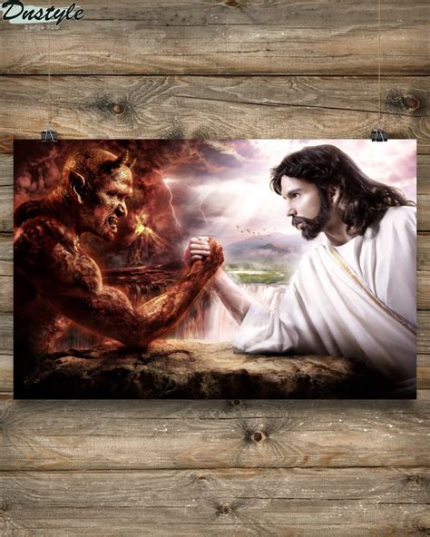 Jesus god vs devil poster