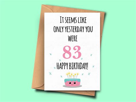 Funny 84th Birthday Card It Seems Like Only Yesterday You Etsy