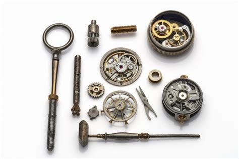 Collection Of Old Rusted Gears And Other Mechanical Parts Premium Ai