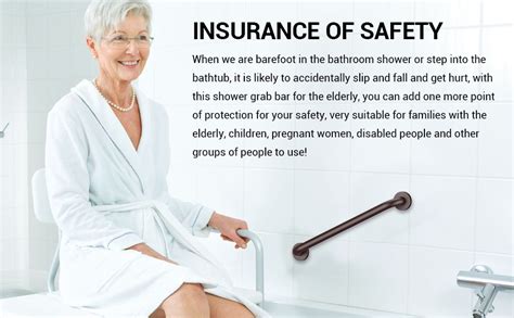 Amazon Inch Grab Bars For Bathtubs And Showers Oil Brown