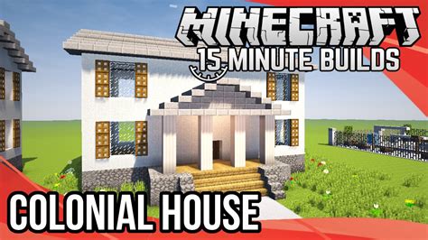 Minecraft Minute Builds Colonial House Youtube