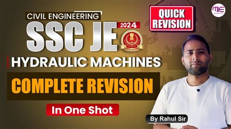 SSC JE 2024 Complete Revision Of Hydraulic Machines For Civil Civil