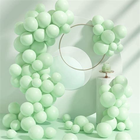 100 Pcs Pastel Mint Yellow Balloons 10 Inch Macaron Green Balloon For