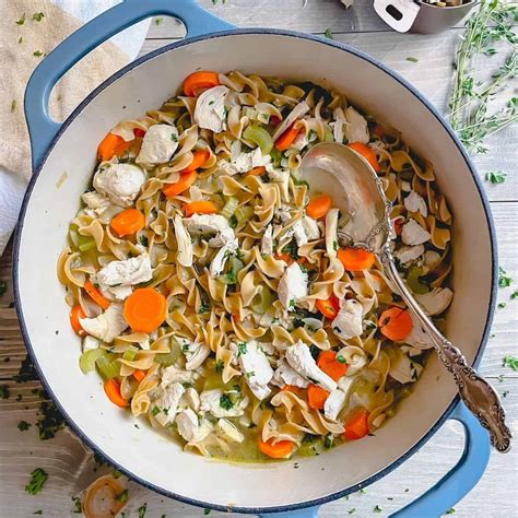 Dutch Oven Chicken Noodle Soup Sugar And Snap Peas