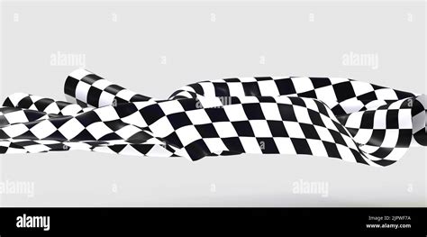 Vector Illustration Of Flag Of Auto Race Checkered Black And White