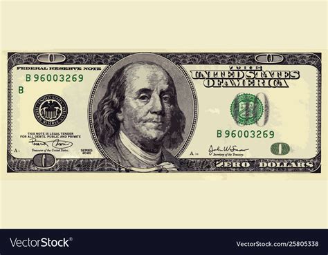 Zero Dollars Royalty Free Vector Image Vectorstock