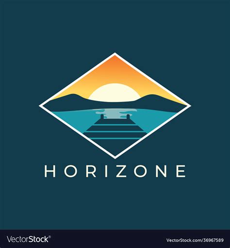 Lake view logo design Royalty Free Vector Image