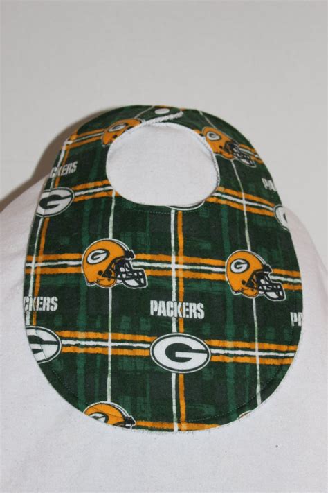 Green Bay Packers Flannel Terry Cloth Bib Etsy