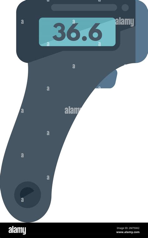 Laser Thermometer Icon Flat Vector Medical Digital Scanner Heat