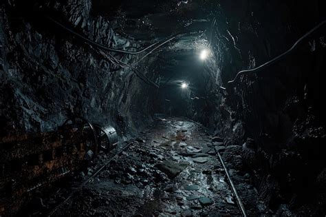 Premium Photo Dark Creepy Abandoned Coal Mine In Backlight