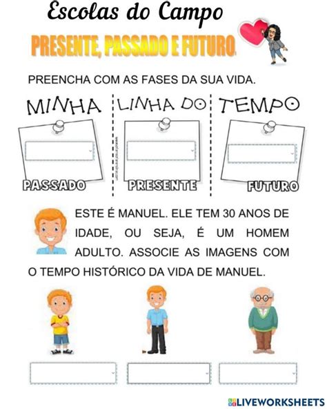 As Fases Da Vida Passado Presente Futuro Worksheet