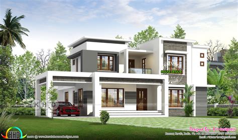 3120 sq-ft 4 bedroom flat roof house - Kerala Home Design and Floor ...