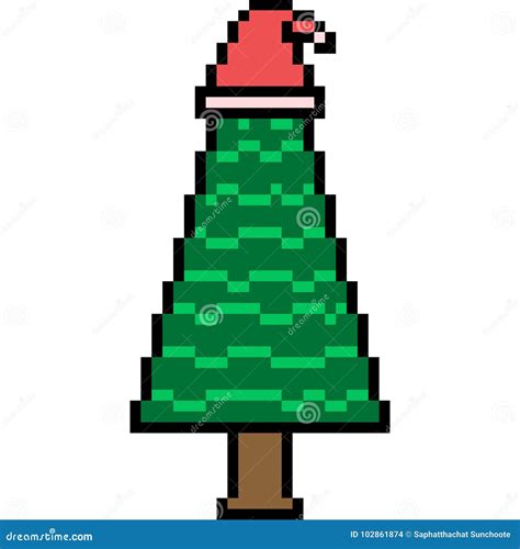 Vector Pixel Art Christmas Tree Stock Vector Illustration Of Vector Santa 102861874