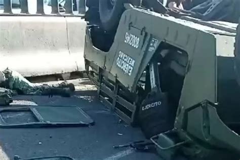 Volcadura De Un Vehículo Militar En La Autopista México Pachuca Deja Un Muerto Y 5 Heridos