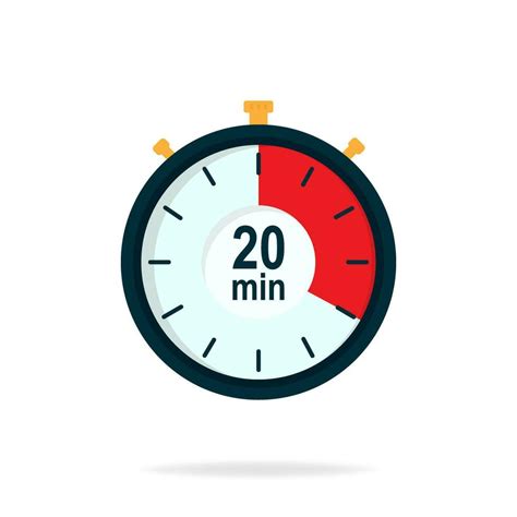 20 Minutes Timer Stopwatch Symbol In Flat Style Editable Isolated