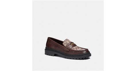 Coach Loafer With Signature Jacquard And Signature Coin In Brown For