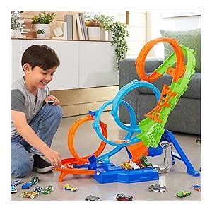 Hot Wheels Spielzeugauto Trackset Mit Loopings Spuriger Crash Zone Und Batteriebetriebenem