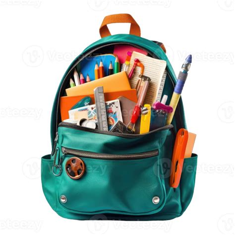 Backpack With School Stationery Png Transparent Background 33045895 Png
