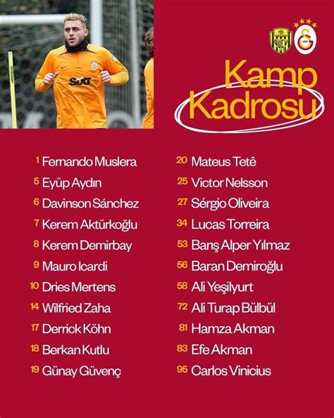 Galatasaray Ankaragücü kamp kadrosu açıklandı 4 eksik Spor Haberleri