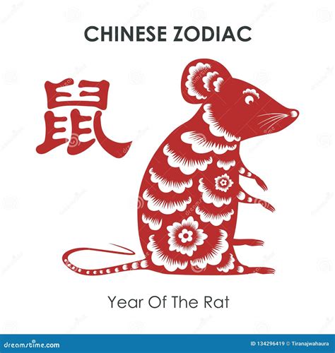 Chinese New Year Year Of The Rat Mouse Stock Vector Illustration