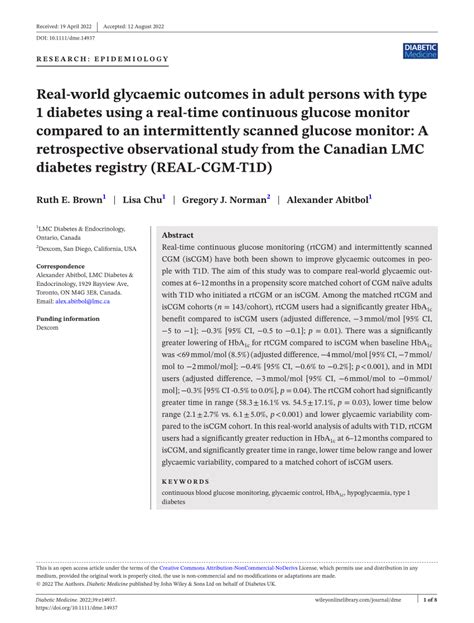 PDF Realworld Glycemic Outcomes In Adult Patients With Type 1