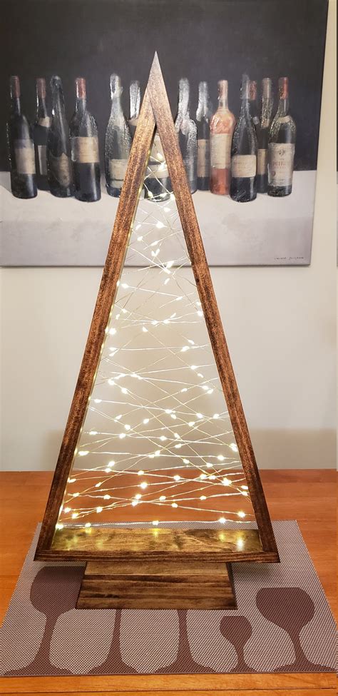 Wooden Led Light Up Christmas Tree Pine Wood Tree Christmas Etsy