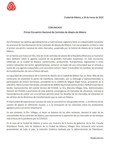 Central De Abasto Cdmx On Twitter Rt Ficedacomunidad Comunicado