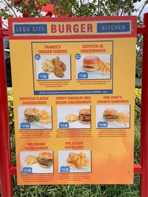 Legoland Menus