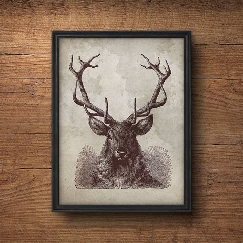 Deer Antlers Poster, Deer Antlers Print, Antlers Deer Print, Deer Head ...