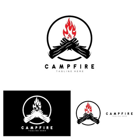 Premium Vector Campfire Logo Design Camping Vector Wood Fire And