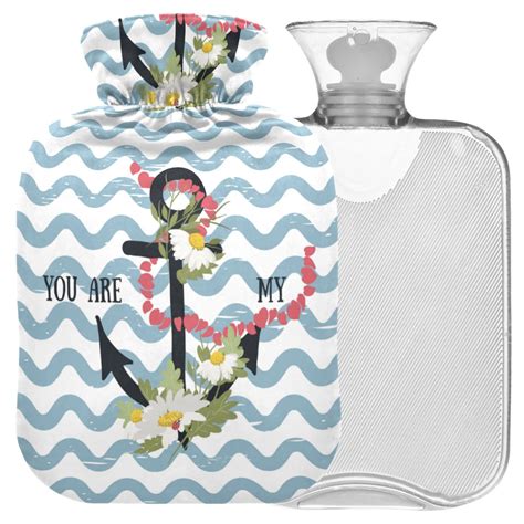 Naanle Ocean Wave Hot Water Bottle L Transparent Design For Pain Relief Therapy Large