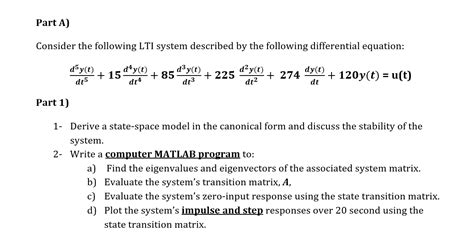 Part A Consider The Following Lti System Described Chegg