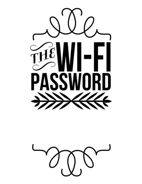 Wifi Password Printable For Guest Room