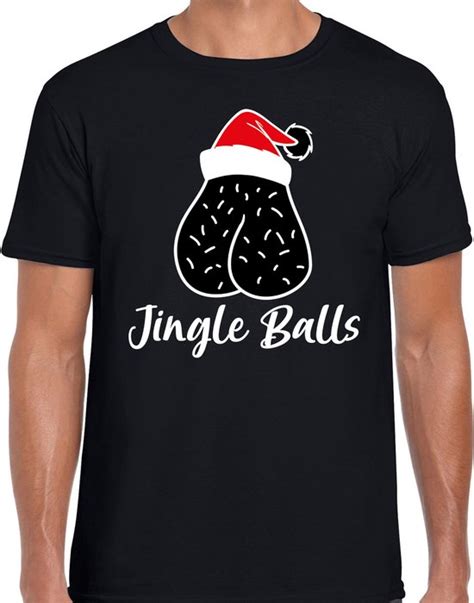 Bellatio Decorations Foute Humor Kerst T Shirt Jingle Balls Heren