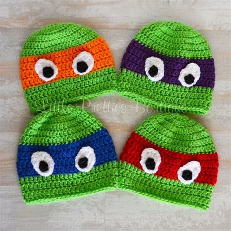 Ninja Turtle Crochet Beanie Hat Crochet Crochet Beanie Crochet