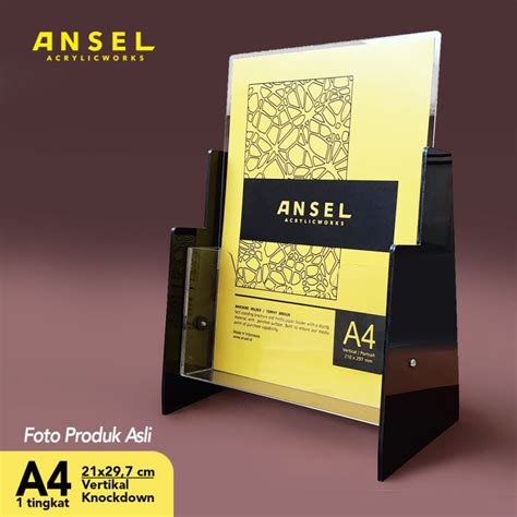 ANSEL Tempat Brosur Akrilik Acrylic Flyer Holder A4 Ver Tipe C 1