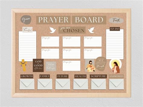 Prayer Board Starter Kit Neutral Prayer Board Template Etsy In 2024