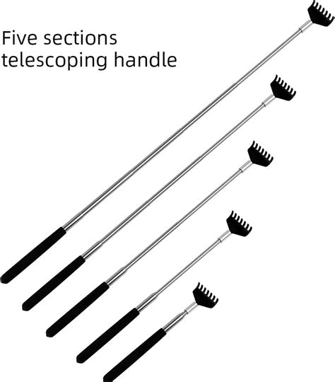 Back Scratcher 3 Pack Black Portable Extendable Stainless Steel