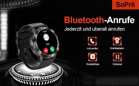 Soprii Smartwatch F R Herren Anrufe Bluetooth Smartwatch