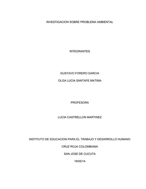 Investigacion Sobre Problema Ambiental Pdf Descarga Gratuita